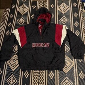Indiana Hoosiers football team jacket quarter zip with side zip quilted XXL